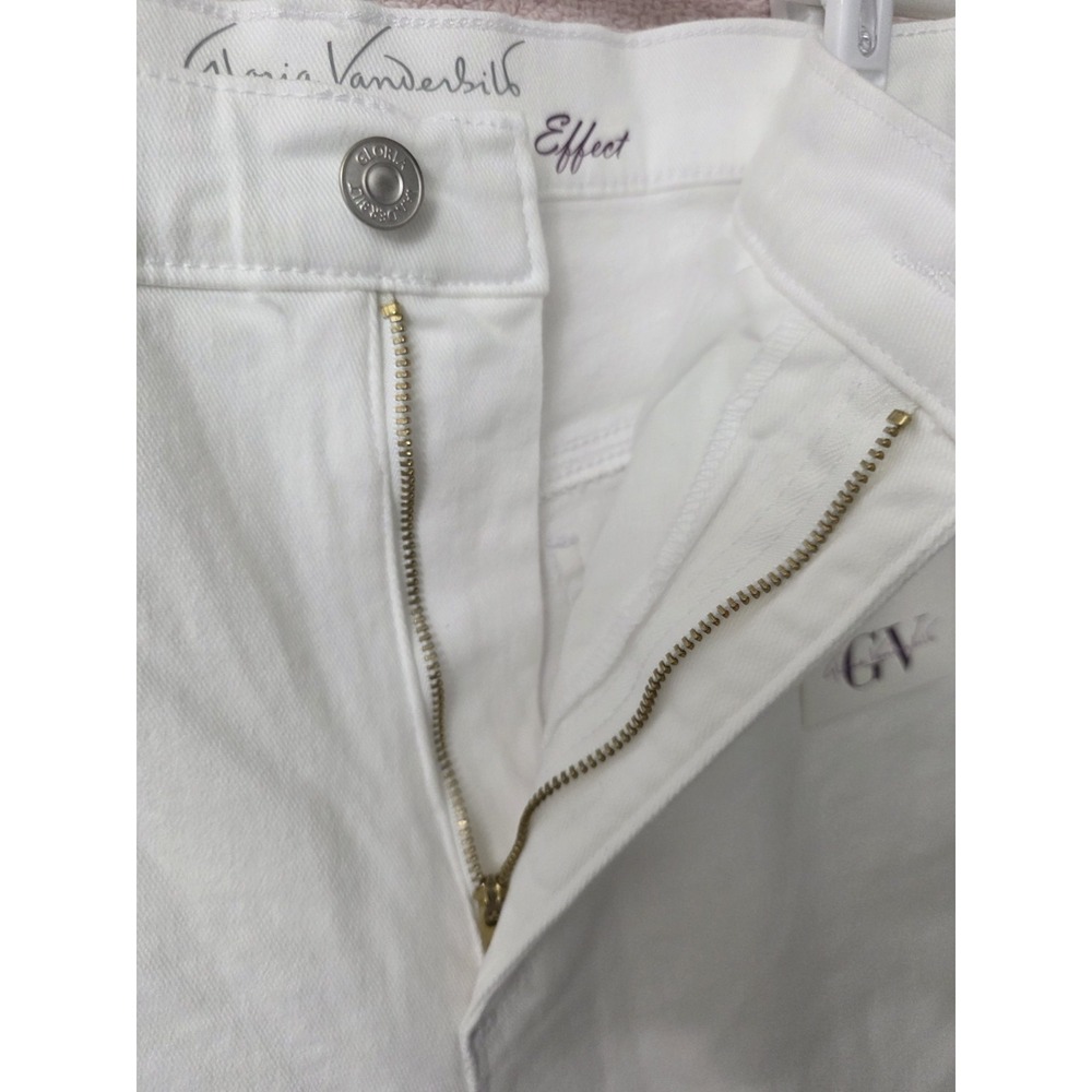 GLORIA VANDERBILT Amanda Shorts Lenght Classic Rise Women's SIZE 24W WhiteDenim - Picture 4 of 12